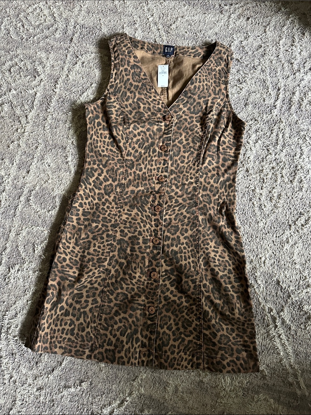 Gap Denim Jean Leopard Print Dress
